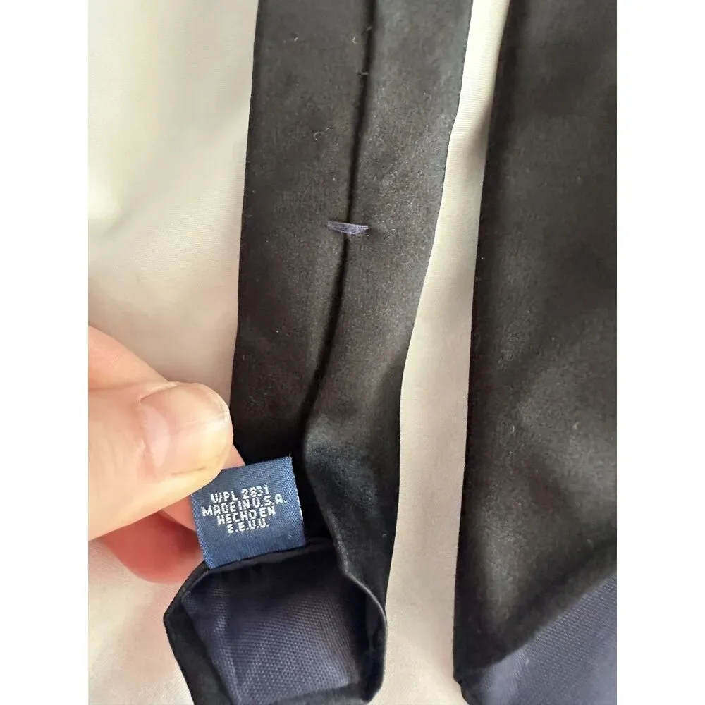 Essante Men’s Black 100% Silk Necktie Made in USA Classic Formal Tie